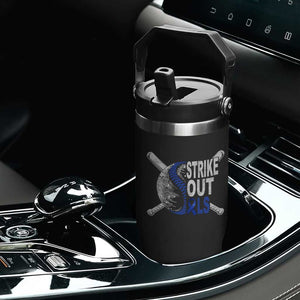 ALS Awareness Flip Straw Tumbler Blue Ribbon Baseball Strike Out ALS Support TS10 Print Your Wear