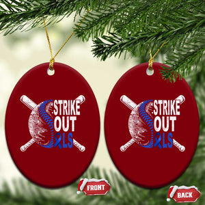 ALS Awareness Ceramic Ornament Blue Ribbon Baseball Strike Out ALS Support TS10 Print Your Wear