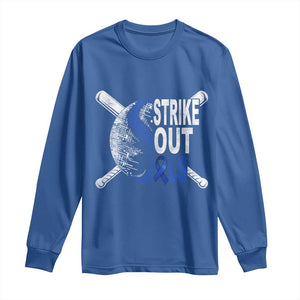 ALS Awareness Long Sleeve Shirt Blue Ribbon Baseball Strike Out ALS Support TS10 Royal Blue Print Your Wear