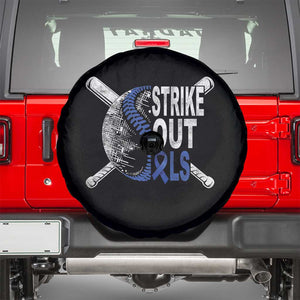 ALS Awareness Spare Tire Cover Blue Ribbon Baseball Strike Out ALS Support TS10 Black Print Your Wear
