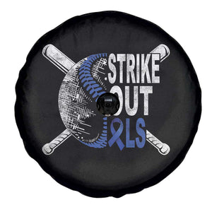 ALS Awareness Spare Tire Cover Blue Ribbon Baseball Strike Out ALS Support TS10 Print Your Wear