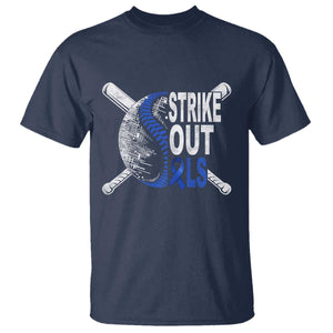 ALS Awareness T Shirt Blue Ribbon Baseball Strike Out ALS Support TS10 Navy Print Your Wear