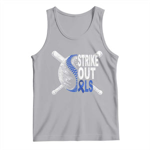 ALS Awareness Tank Top Blue Ribbon Baseball Strike Out ALS Support TS10 Athletic Heather Print Your Wear