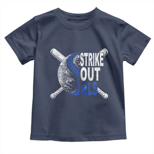 ALS Awareness Toddler T Shirt Blue Ribbon Baseball Strike Out ALS Support TS10 Navy Print Your Wear