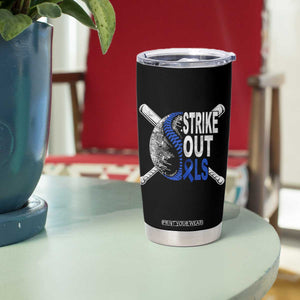 ALS Awareness Tumbler Cup Blue Ribbon Baseball Strike Out ALS Support TS10 Print Your Wear