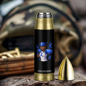 Black Women Fight Colon Cancer Blue Ribbon Bullet Tumbler African American Girls TS10 Print Your Wear