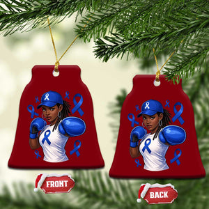 Black Women Fight Colon Cancer Blue Ribbon Ceramic Ornament African American Girls TS10 Print Your Wear