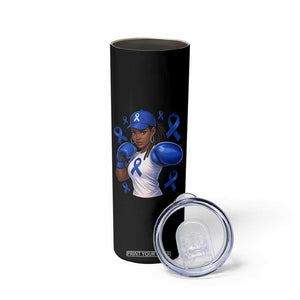 Black Women Fight Colon Cancer Blue Ribbon Skinny Tumbler African American Girls TS10 Print Your Wear