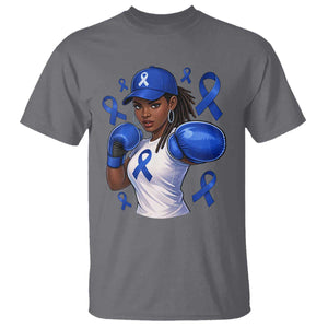 Black Women Fight Colon Cancer Blue Ribbon T Shirt African American Girls TS10 Charcoal Print Your Wear