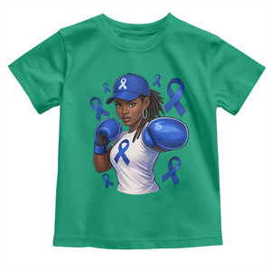 Black Women Fight Colon Cancer Blue Ribbon Toddler T Shirt African American Girls TS10 Irish Green Print Your Wear