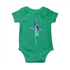 Faith ALS Awareness Baby Onesie Blue Ribbon Motivational TS10 Irish Green Print Your Wear