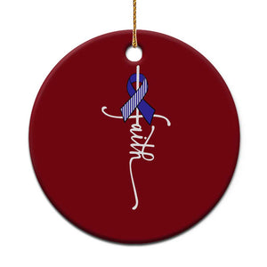 Faith ALS Awareness Ceramic Ornament Blue Ribbon Motivational TS10 1pc Red Print Your Wear