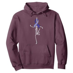 Faith ALS Awareness Hoodie Blue Ribbon Motivational TS10 Maroon Print Your Wear