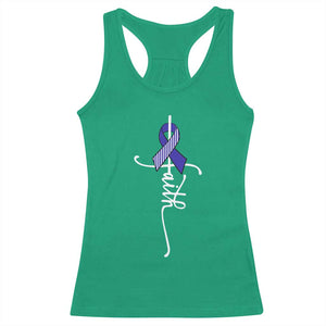 Faith ALS Awareness Racerback Tank Top Blue Ribbon Motivational TS10 Irish Green Print Your Wear