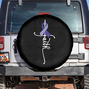 Faith ALS Awareness Spare Tire Cover Blue Ribbon Motivational TS10 No hole Black Print Your Wear