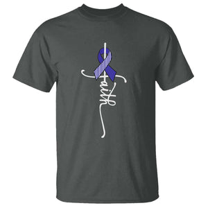 Faith ALS Awareness T Shirt Blue Ribbon Motivational TS10 Dark Heather Print Your Wear