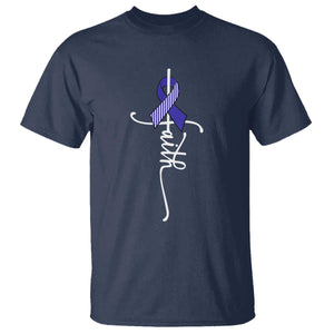 Faith ALS Awareness T Shirt Blue Ribbon Motivational TS10 Navy Print Your Wear