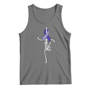 Faith ALS Awareness Tank Top Blue Ribbon Motivational TS10 Black Heather Print Your Wear