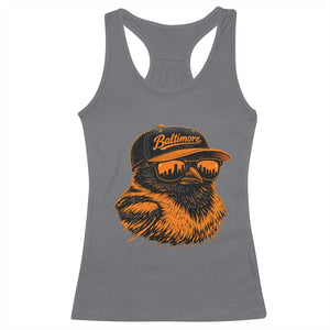 Retro Baltimore Racerback Tank Top City Pride Oriole With Sunglasses TS10 Charcoal Print Your Wear