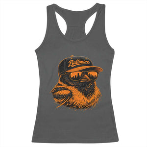 Retro Baltimore Racerback Tank Top City Pride Oriole With Sunglasses TS10 Dark Heather Print Your Wear