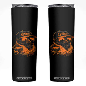 Retro Baltimore Skinny Tumbler City Pride Oriole With Sunglasses TS10 Black Print Your Wear