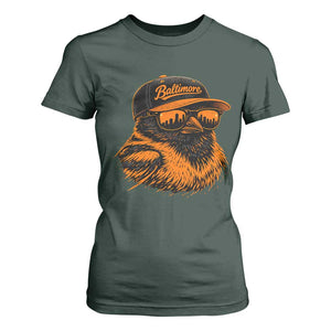 Retro Baltimore T Shirt For Women City Pride Oriole With Sunglasses TS10 Dark Forest Green Print Your Wear