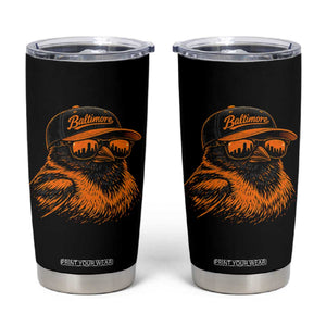 Retro Baltimore Tumbler Cup City Pride Oriole With Sunglasses TS10 Black Print Your Wear