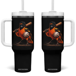 Oriole Baseball Player Tumbler With Handle Retro Funny Bird Mascot Baseball Fans TS10 One Size: 40 oz Black Print Your Wear