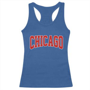 Retro Chicago Racerback Tank Top Vintage Chicago Throwback Athletic Sports Style 80s 90s TS10 Royal Blue Print Your Wear