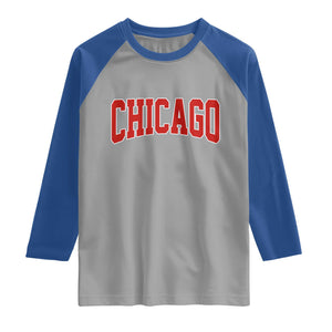 Retro Chicago Raglan Shirt Vintage Chicago Throwback Athletic Sports Style 80s 90s TS10 Sport Gray Royal Print Your Wear