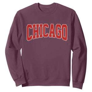 Retro Chicago Sweatshirt Vintage Chicago Throwback Athletic Sports Style 80s 90s TS10 Maroon Print Your Wear