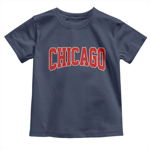 Retro Chicago Toddler T Shirt Vintage Chicago Throwback Athletic Sports Style 80s 90s TS10 Navy Print Your Wear