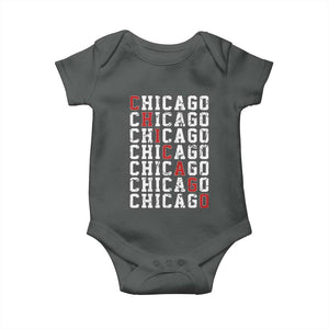 Vintage Chicago Baby Onesie Retro Distressed Classic Chicago TS10 Dark Heather Print Your Wear