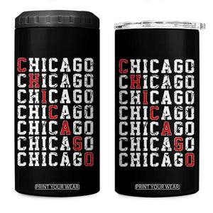 Vintage Chicago 4 in 1 Can Cooler Tumbler Retro Distressed Classic Chicago TS10 One Size: 16 oz Black Print Your Wear