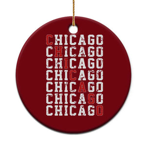 Vintage Chicago Ceramic Ornament Retro Distressed Classic Chicago TS10 1pc Red Print Your Wear