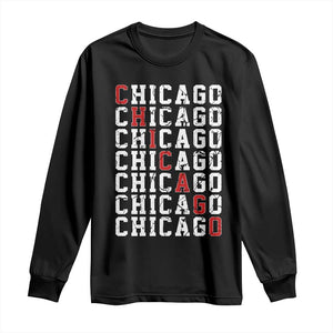 Vintage Chicago Long Sleeve Shirt Retro Distressed Classic Chicago TS10 Black Print Your Wear