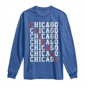Vintage Chicago Long Sleeve Shirt Retro Distressed Classic Chicago TS10 Royal Blue Print Your Wear