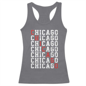 Vintage Chicago Racerback Tank Top Retro Distressed Classic Chicago TS10 Charcoal Print Your Wear