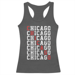 Vintage Chicago Racerback Tank Top Retro Distressed Classic Chicago TS10 Dark Heather Print Your Wear