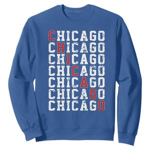 Vintage Chicago Sweatshirt Retro Distressed Classic Chicago TS10 Royal Blue Print Your Wear
