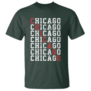 Vintage Chicago T Shirt Retro Distressed Classic Chicago TS10 Dark Forest Green Print Your Wear