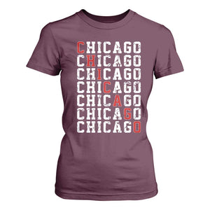 Vintage Chicago T Shirt For Women Retro Distressed Classic Chicago TS10 Maroon Print Your Wear