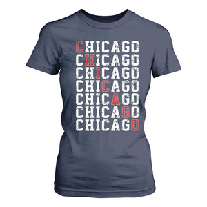 Vintage Chicago T Shirt For Women Retro Distressed Classic Chicago TS10 Navy Print Your Wear