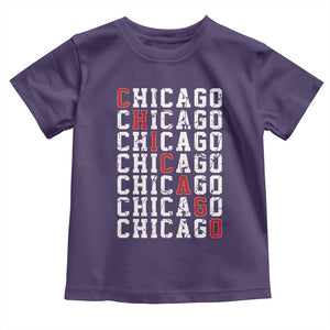 Vintage Chicago Toddler T Shirt Retro Distressed Classic Chicago TS10 Purple Print Your Wear