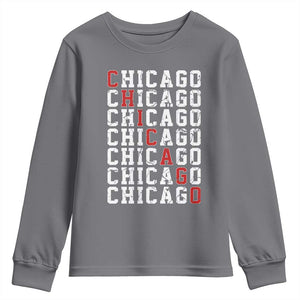 Vintage Chicago Youth Sweatshirt Retro Distressed Classic Chicago TS10 Charcoal Print Your Wear
