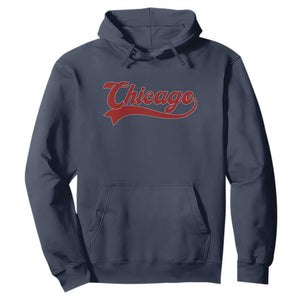 Retro Chicago Hoodie Varsity Script Vintage Sports Jersey Style 80s 90s TS10 Navy Print Your Wear