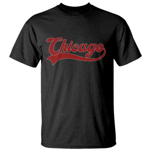Retro Chicago T Shirt Varsity Script Vintage Sports Jersey Style 80s 90s TS10 Black Print Your Wear