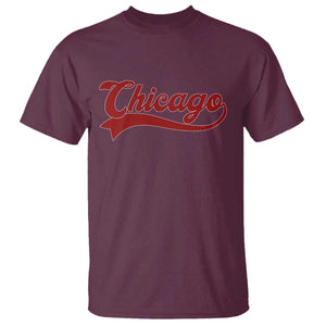 Retro Chicago T Shirt Varsity Script Vintage Sports Jersey Style 80s 90s TS10 Maroon Print Your Wear