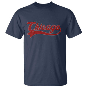 Retro Chicago T Shirt Varsity Script Vintage Sports Jersey Style 80s 90s TS10 Navy Print Your Wear