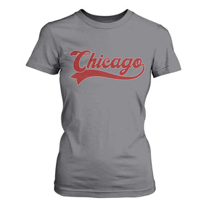 Retro Chicago T Shirt For Women Varsity Script Vintage Sports Jersey Style 80s 90s TS10 Charcoal Print Your Wear